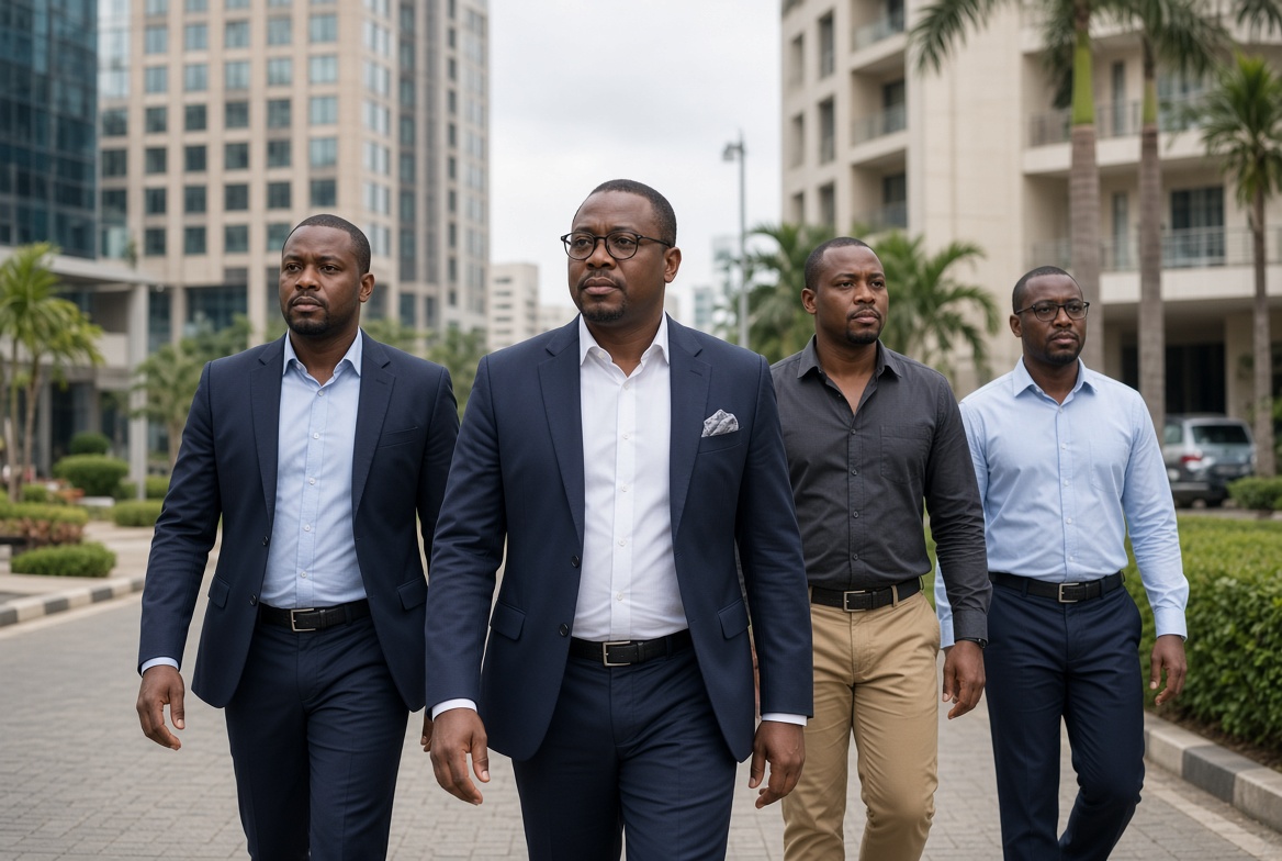 Executive protection detail on the move